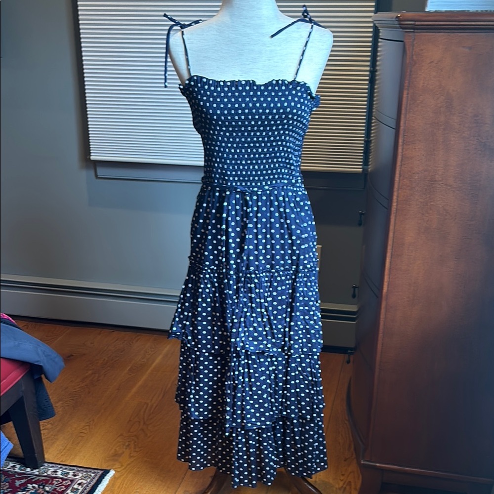 Navy Polka Dot Dress